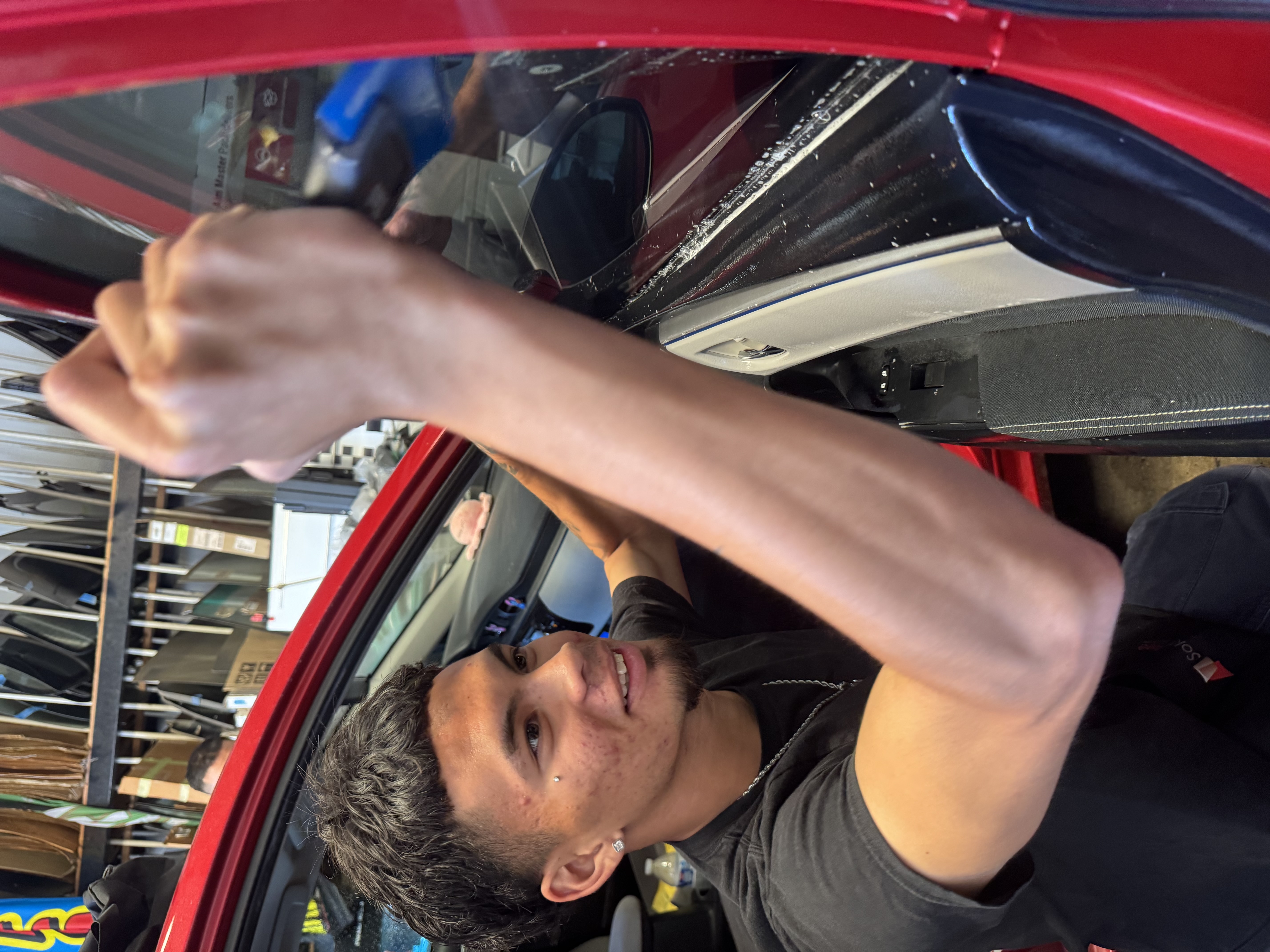 Close-up tint installation